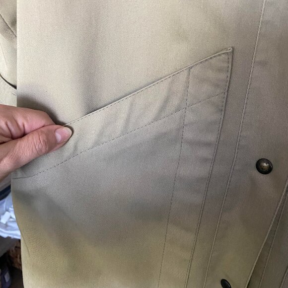 SEARS Vintage 80's Tan Longline Trench Coat Size 8 - Picture 7 of 12